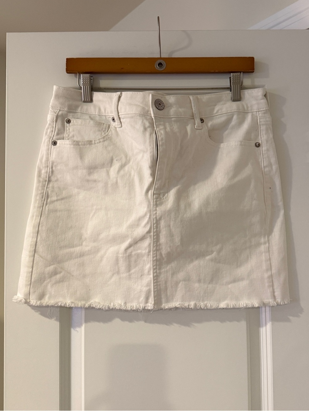 American Eagle Outfitters White Denim Mini Skirt